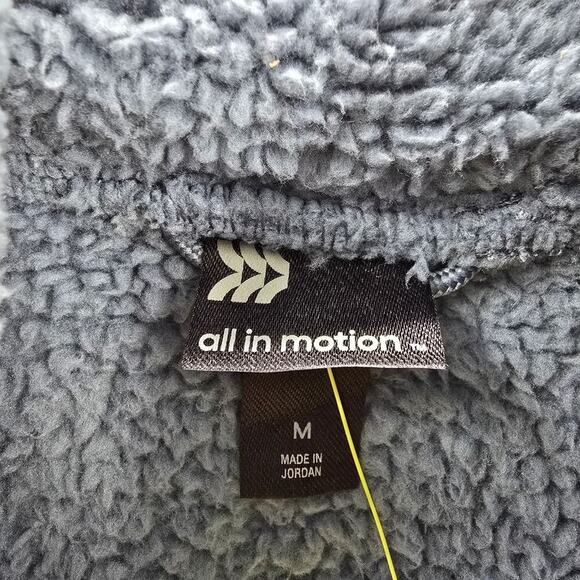 All In Motion Pullover Blue Fuzz Plush Sweater Cardigan Long Sleeve Short Medium - Picture 6 of 7